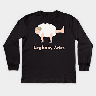 Legbaby Aries | Zodiac | Cute | Funny | Weird | Gift | Minimalist | Star Sign | Astrology | Kids Long Sleeve T-Shirt